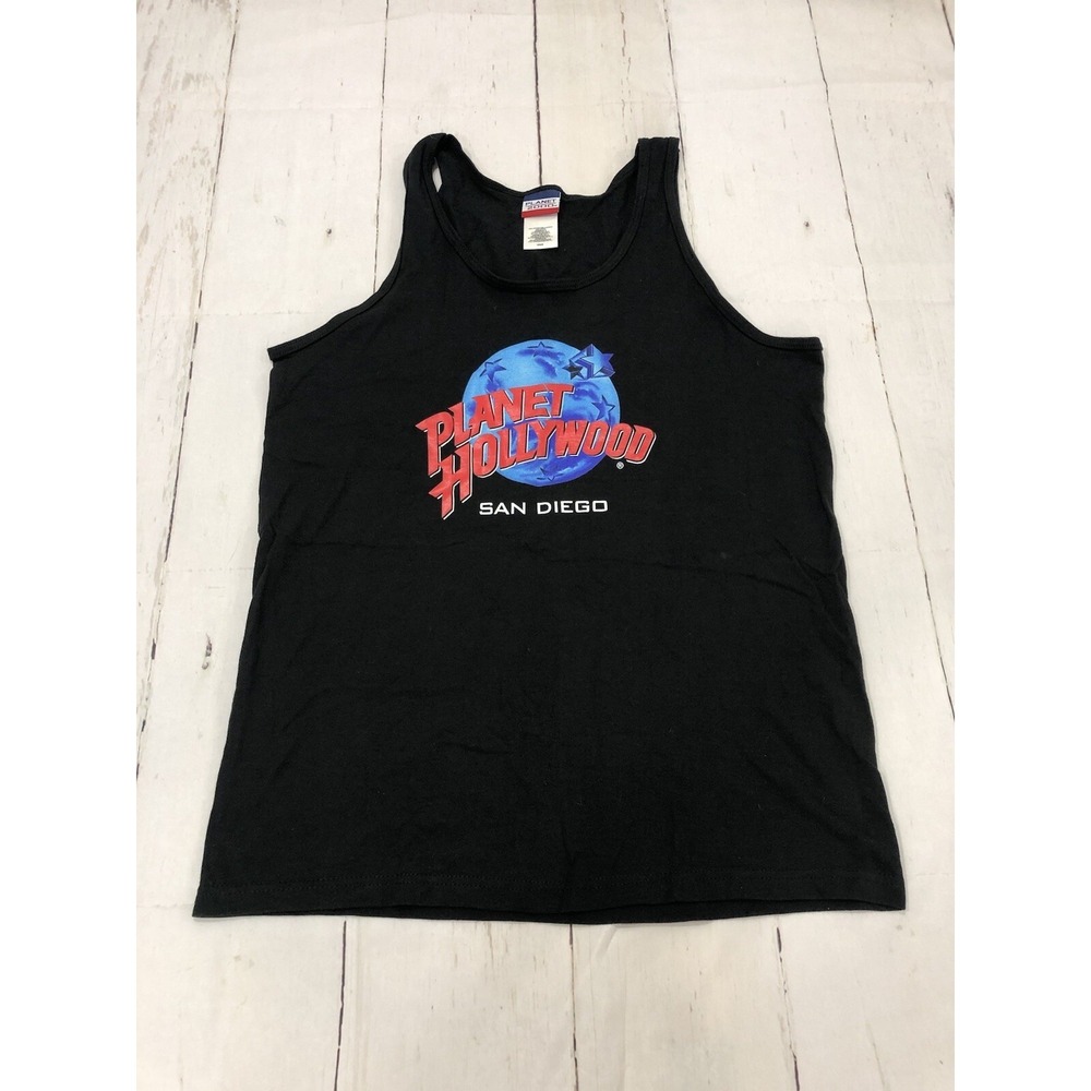 Vintage 1990s Planet Hollywood San Diego Black 90s‎ Medium Tank Top Y2K